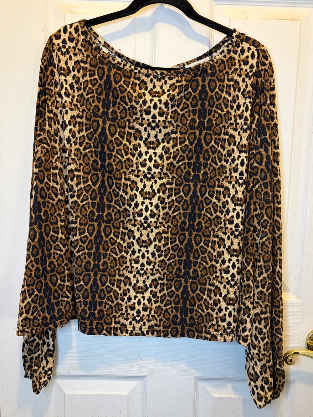 Muche et Muchette Women’s Leopard Print Long Sleeve Top - Brown/Black